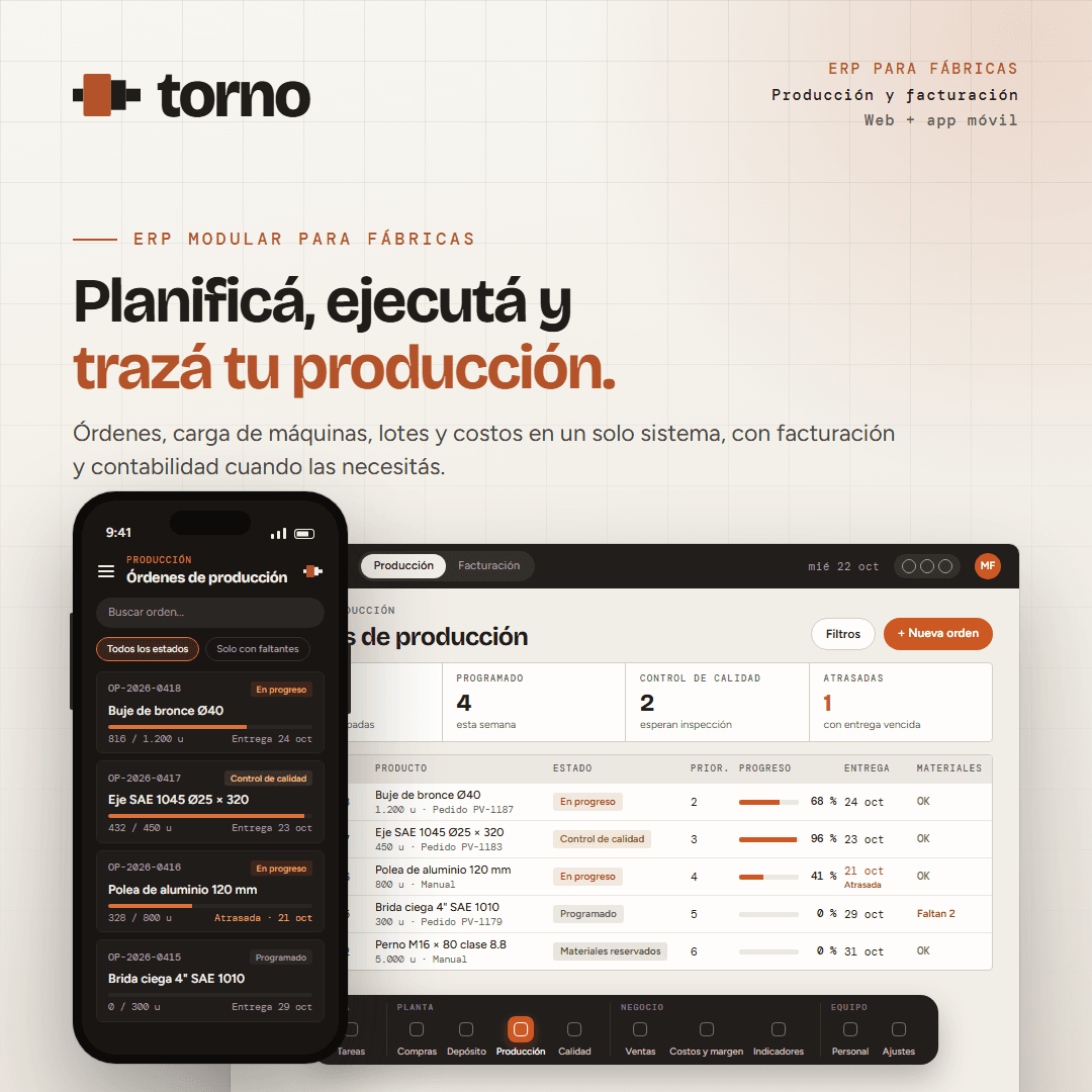 Torno en computadora y celular